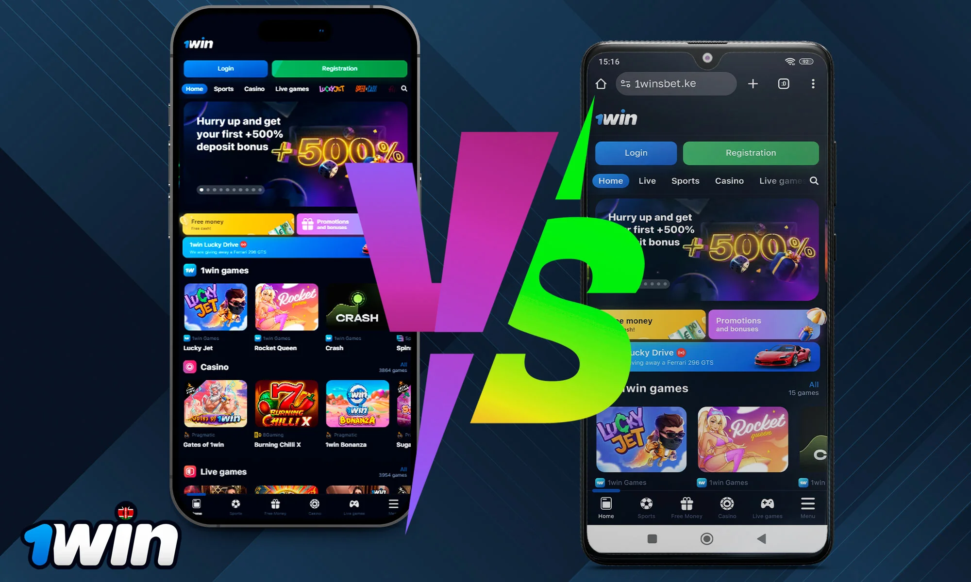 Comparison of 1Win mobile version and mobile app