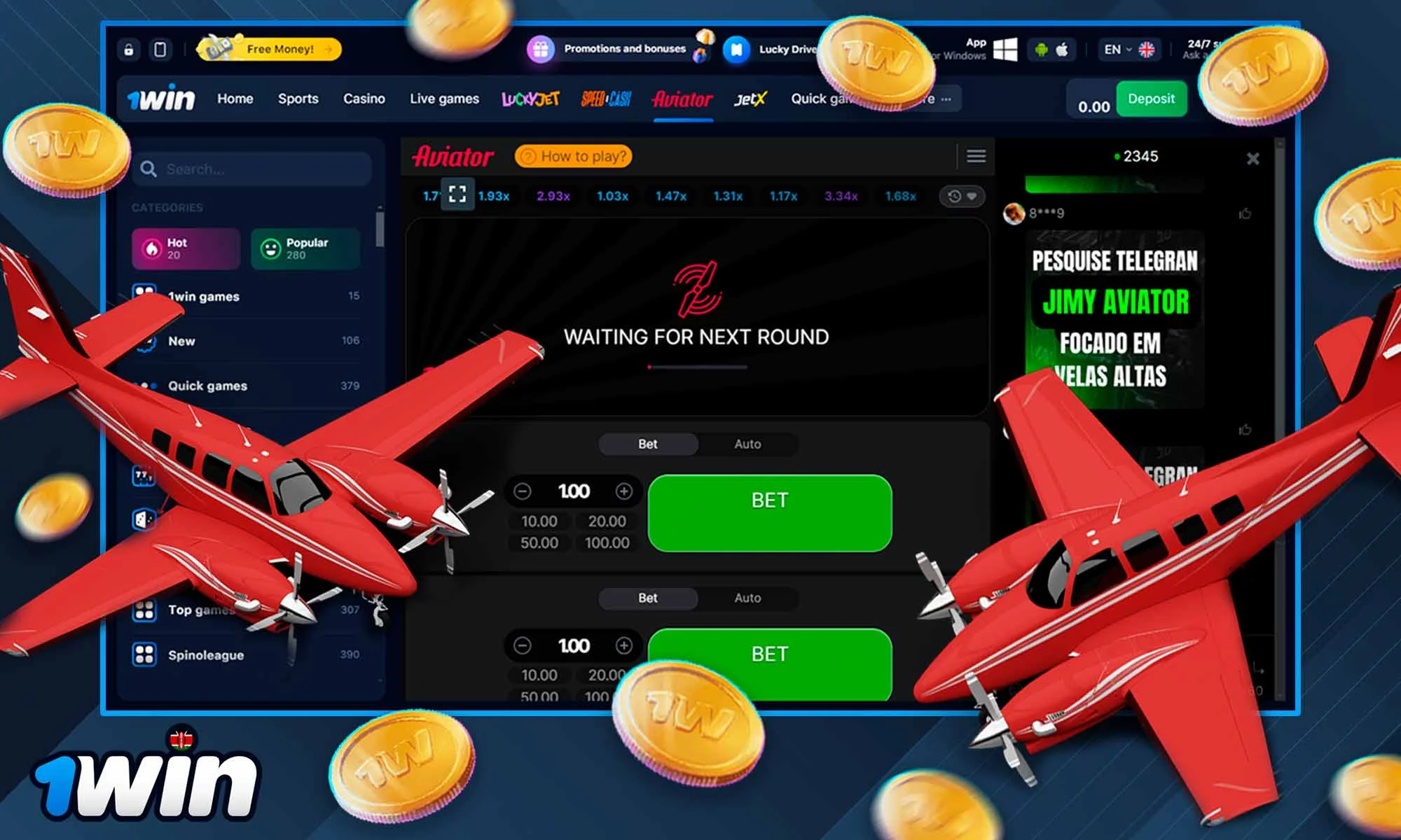 Information on how to make money with 1Win Aviator